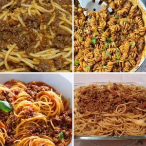 Macarrão Cremoso, com Carne Moída